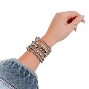 Silver Bauble Ball Stack Bracelet