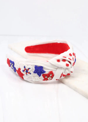 Patriotic Beaded Headband