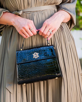 Vivienne Handbag Black Patent EC