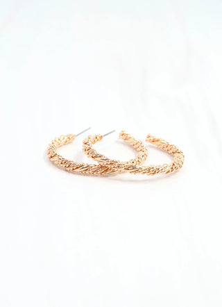 Rowell Twisted Hoop Earrings in Gold