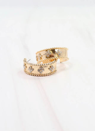 Izabella CZ Hoop Earrings in Gold
