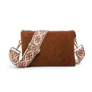 Izzy Suede Crossbody With Guitar Strap