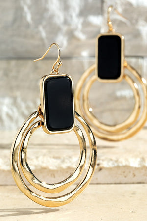 Semi Precious Stone Layer Earrings