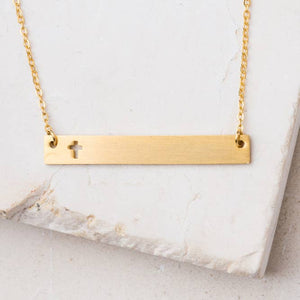 Layla Gold Cross Bar Necklace