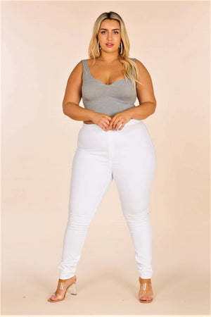 Curvy Girl White Jeans