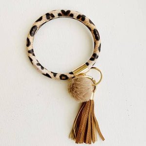 Bangle Key Chain with Pom