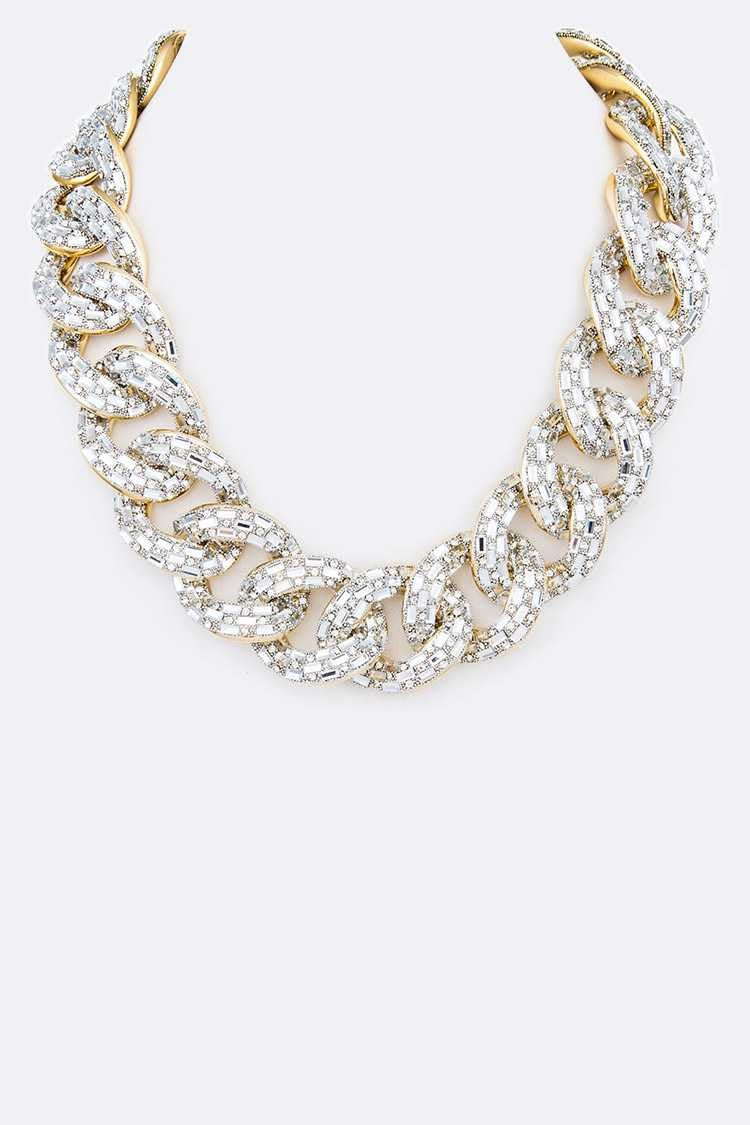 Crystal Chain Link Necklace