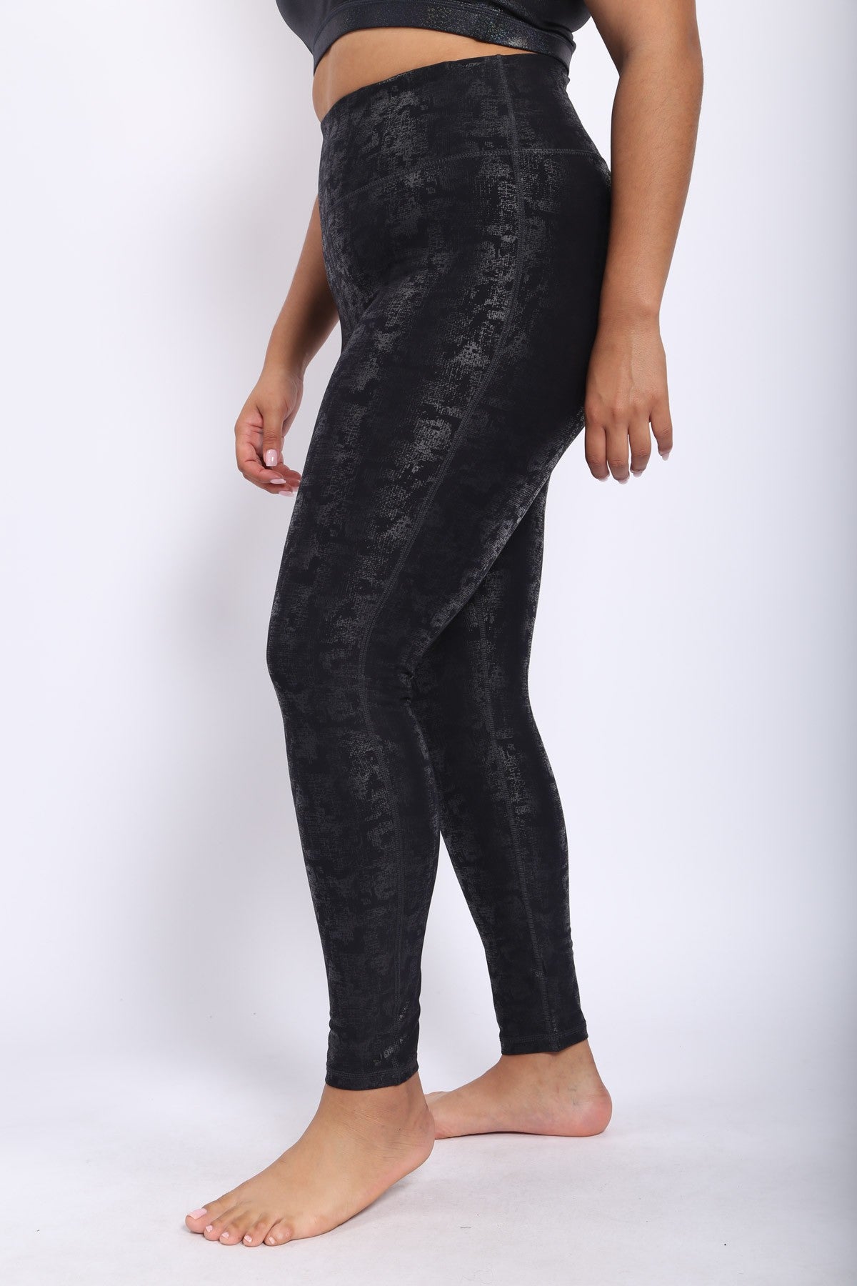 Metallic Foil High Waisted Legging in Regular and Curvy