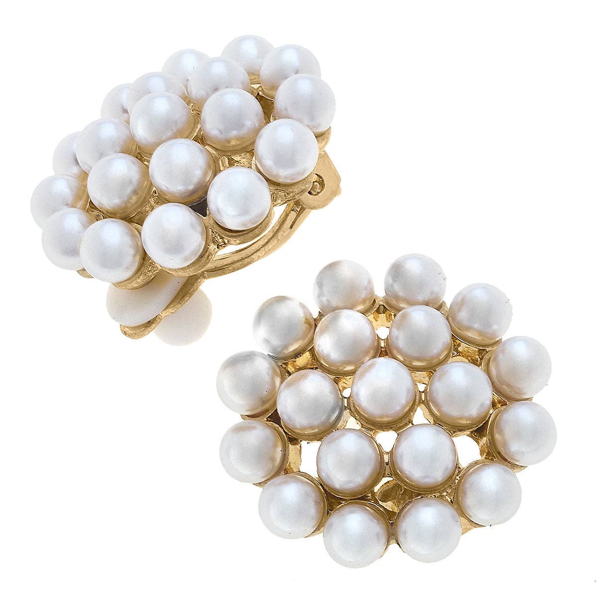 Everly Pearl Cluster Clip On Earrings