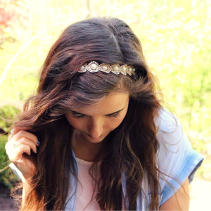 Gold Dainty Pearl Headband