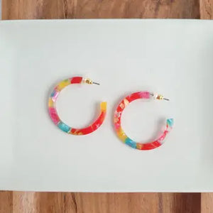 Camy Hoops / Acrylic Hoop Earrings