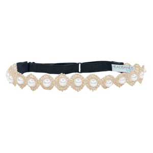 Gold Dainty Pearl Headband