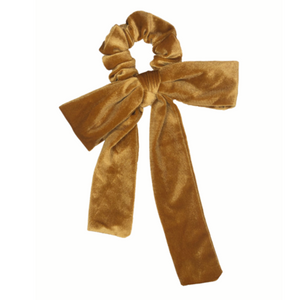 Gold Velvet Bow Scrunchie