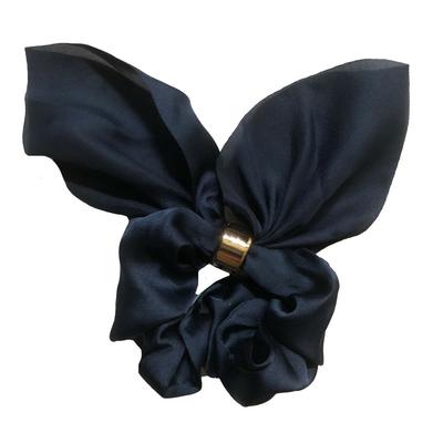 Navy Solid Tie Scrunchie