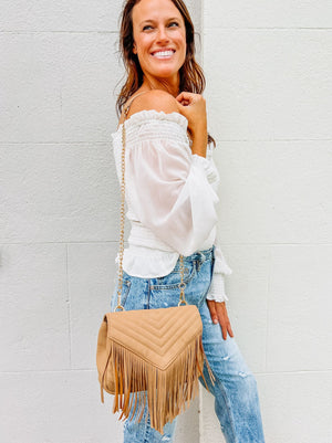 Russell Quilted Crossbody with Fringe