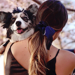 Navy Solid Tie Scrunchie