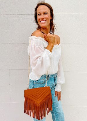 Russell Quilted Crossbody with Fringe