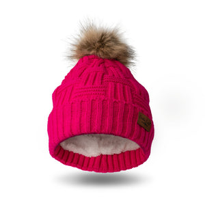 Plush Lined Knit Pom Hat