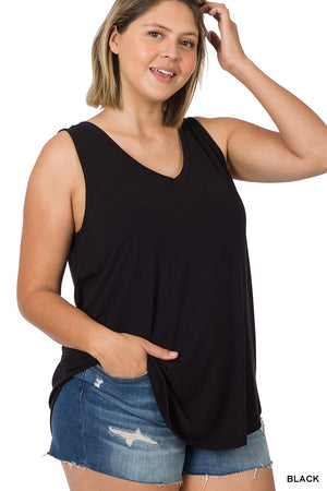 V-Neck Sleeveless Top in Regular and Plus