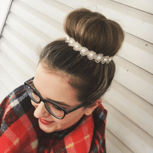 Gold Dainty Pearl Headband