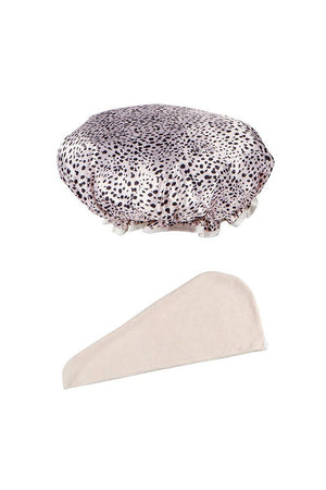 Spa Shower Cap & Hair Turban Set