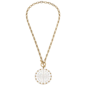 Tara Greek Keys Pendant Necklace