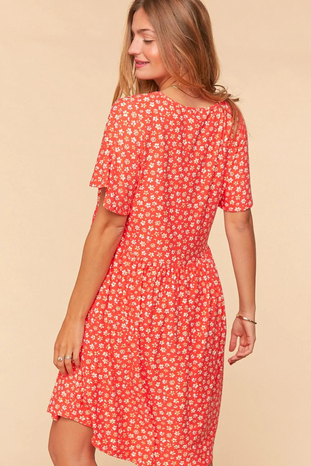 Scarlet Floral Print Dress In Plus