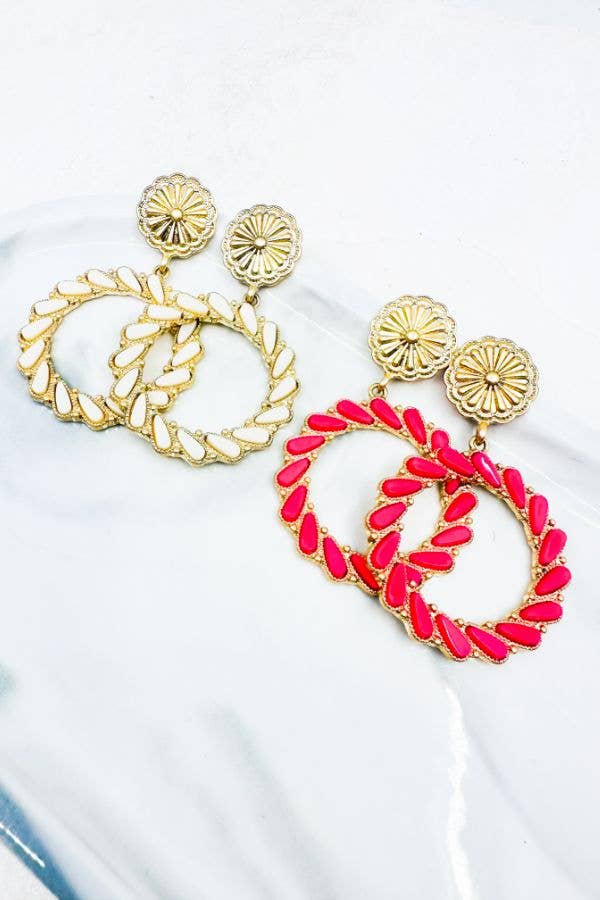 Chanel Chain Hoop Earrings Red