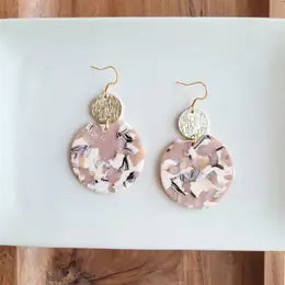 Zoey - Acrylic + Brass Earrings