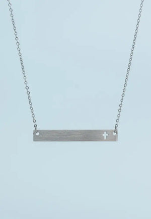 Layla Gold Cross Bar Necklace
