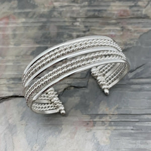 Silver Plated Adjustable Cuff Bracelet