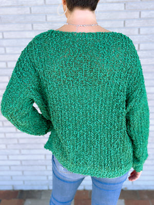 Textured V Neck Sweater