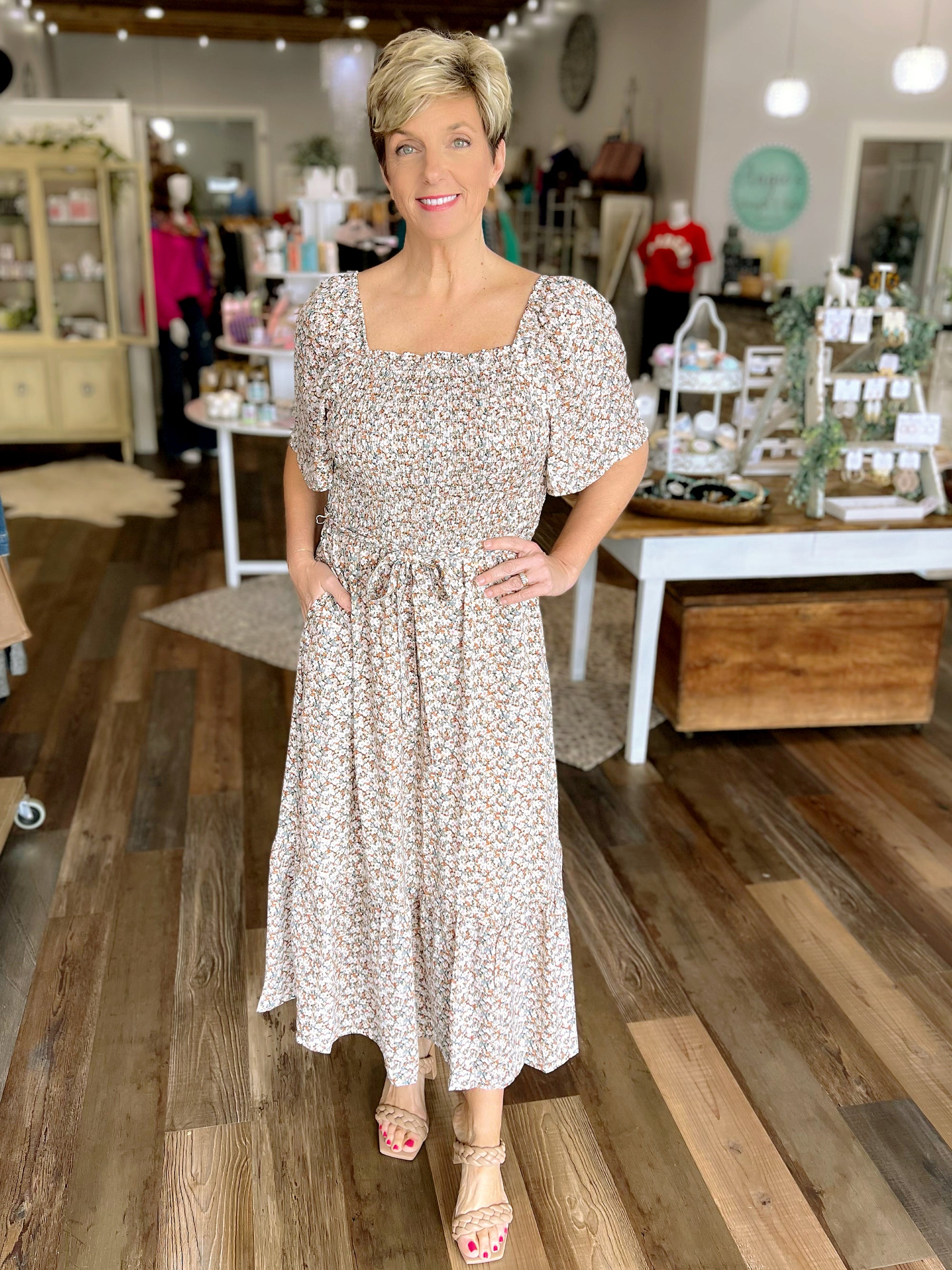Garden Party Floral Smocked Dress
