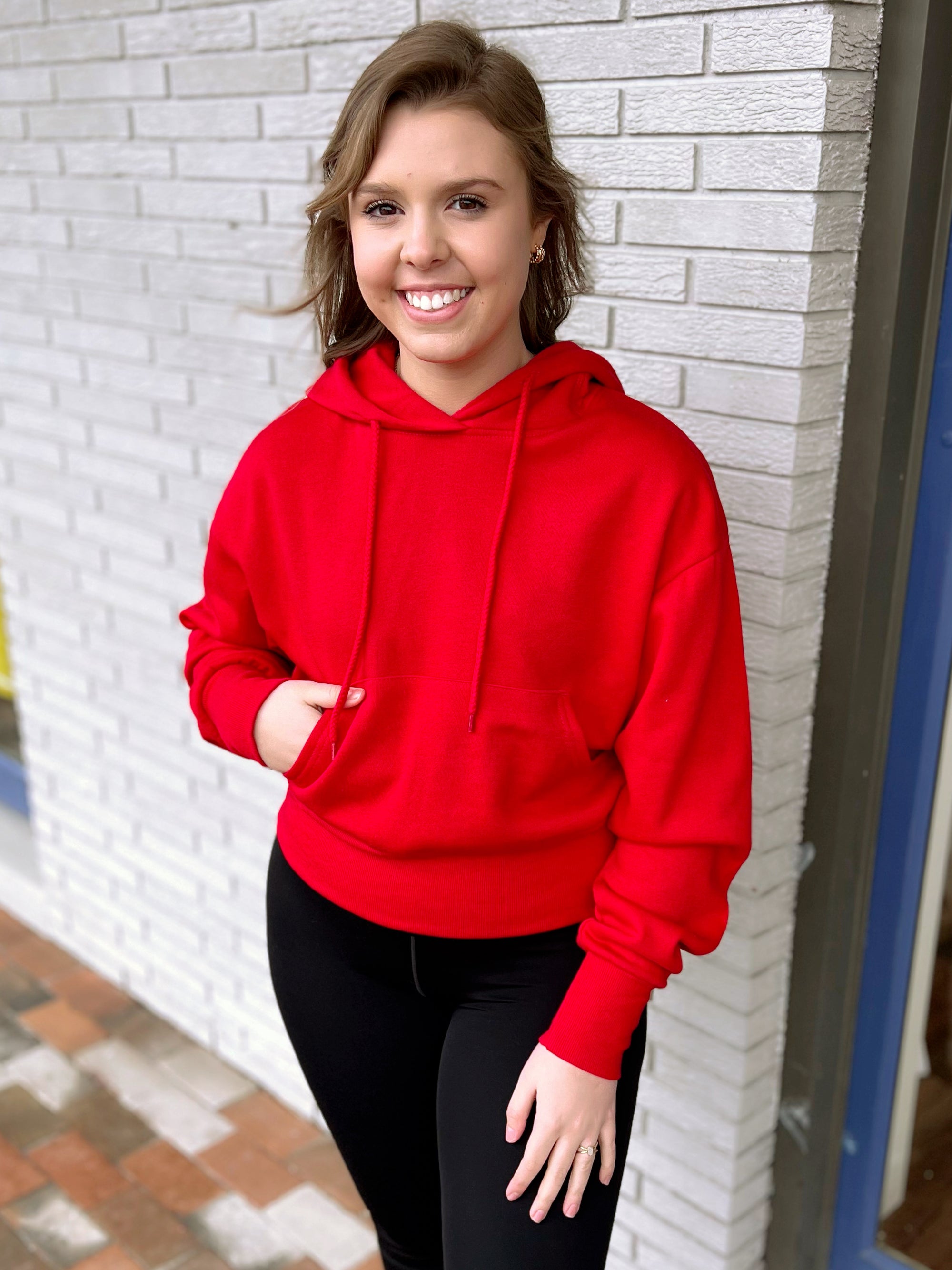 Front Pocket Hoodie Top