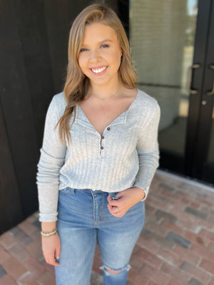 Textured Button Up Top