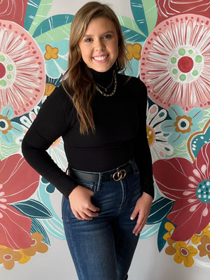 Mock Neck Long Sleeve Bodysuit