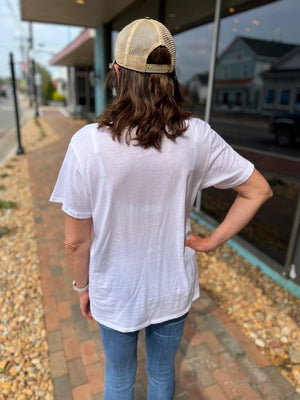 Cotton V Neck Tee Shirt