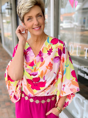 Feels Like Paradise Cowl Neck Blouse