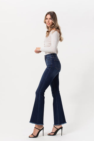 High Rise Dark Indigo Flare Jean-RESTOCK