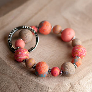 Coral Crush Small Wrist Keychain