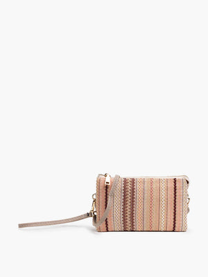 Embroidered Riley Compartment Crossbody/Wristlet