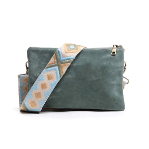 Izzy Suede Crossbody With Guitar Strap