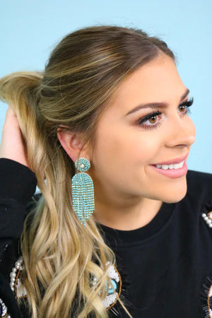 Turquoise Dazzle Drop Earrings